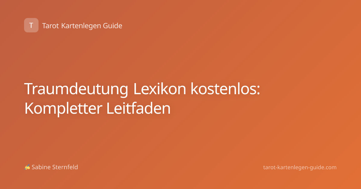 Traumdeutung Lexikon kostenlos: Kompletter Leitfaden